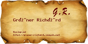 Grüner Richárd névjegykártya